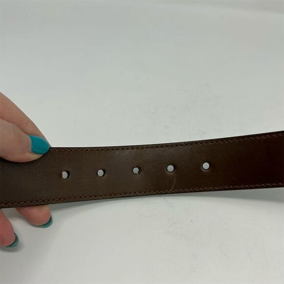 Kenneth Cole Men's Black Italian Leather Dress Belt Size 36 Silver Tone Buckle - Picture 7 of 10